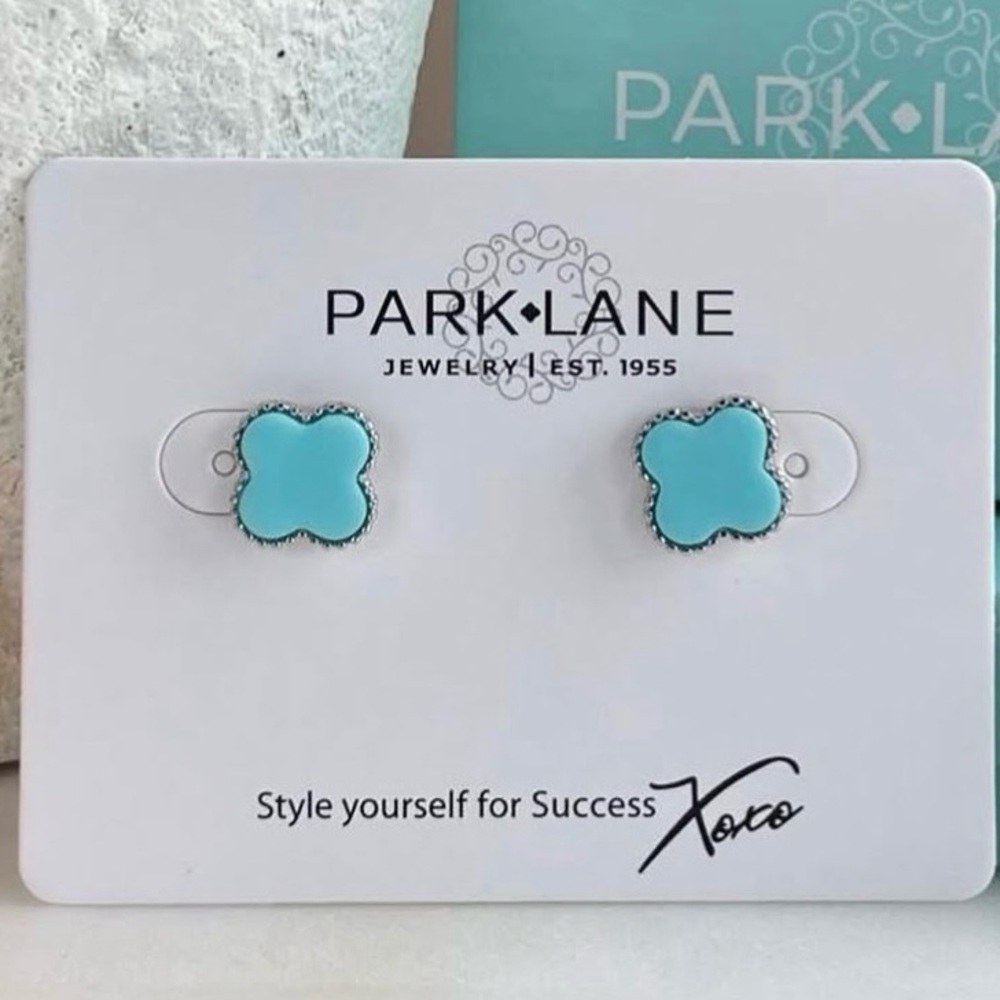 Park Lane Lana Baby Blue and Silver Stud Earrings